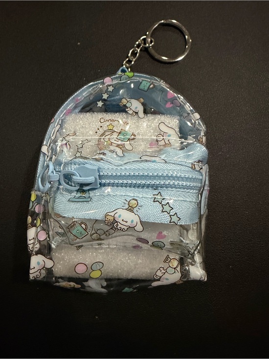 Sanrio Handbags - Sanrio Cinnamoroll Clear Mini Backpack Keychain in Light Blue Trim